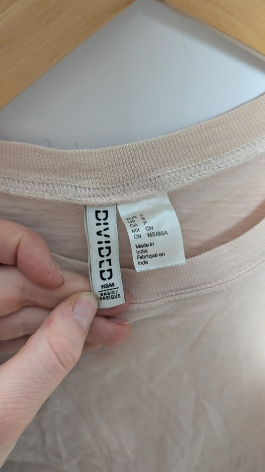 T-shirt basique texturé – H&M Divided (Rose pâle - S