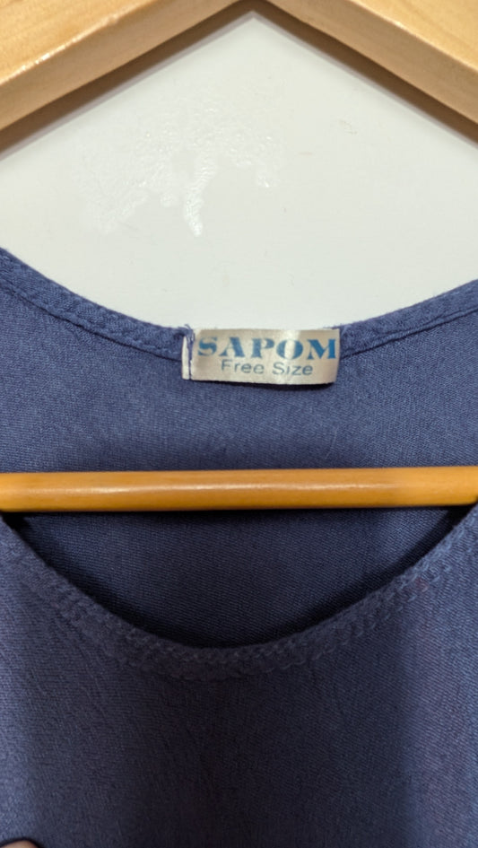 Robe asymétrique bleu nuit - SAPOM - Unique