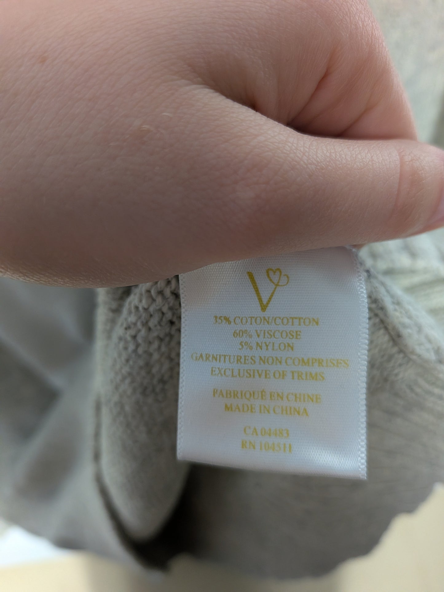 Chandail tricot cœur - tgrand - Taille manquante
