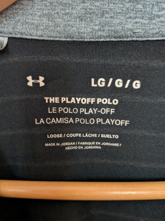 Polo rayé gris foncé Playoff - UNDER ARMOUR - L