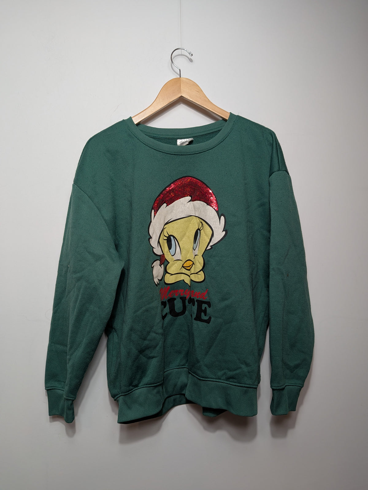 Green Tweety Christmas sweatshirt - LOONEY TUNES - XL