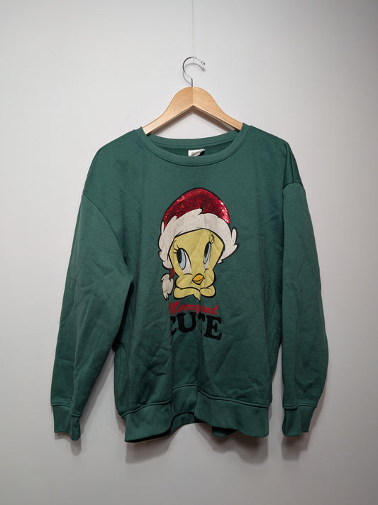 Chandail ouaté vert Titi de Noël - LOONEY TUNES - XL