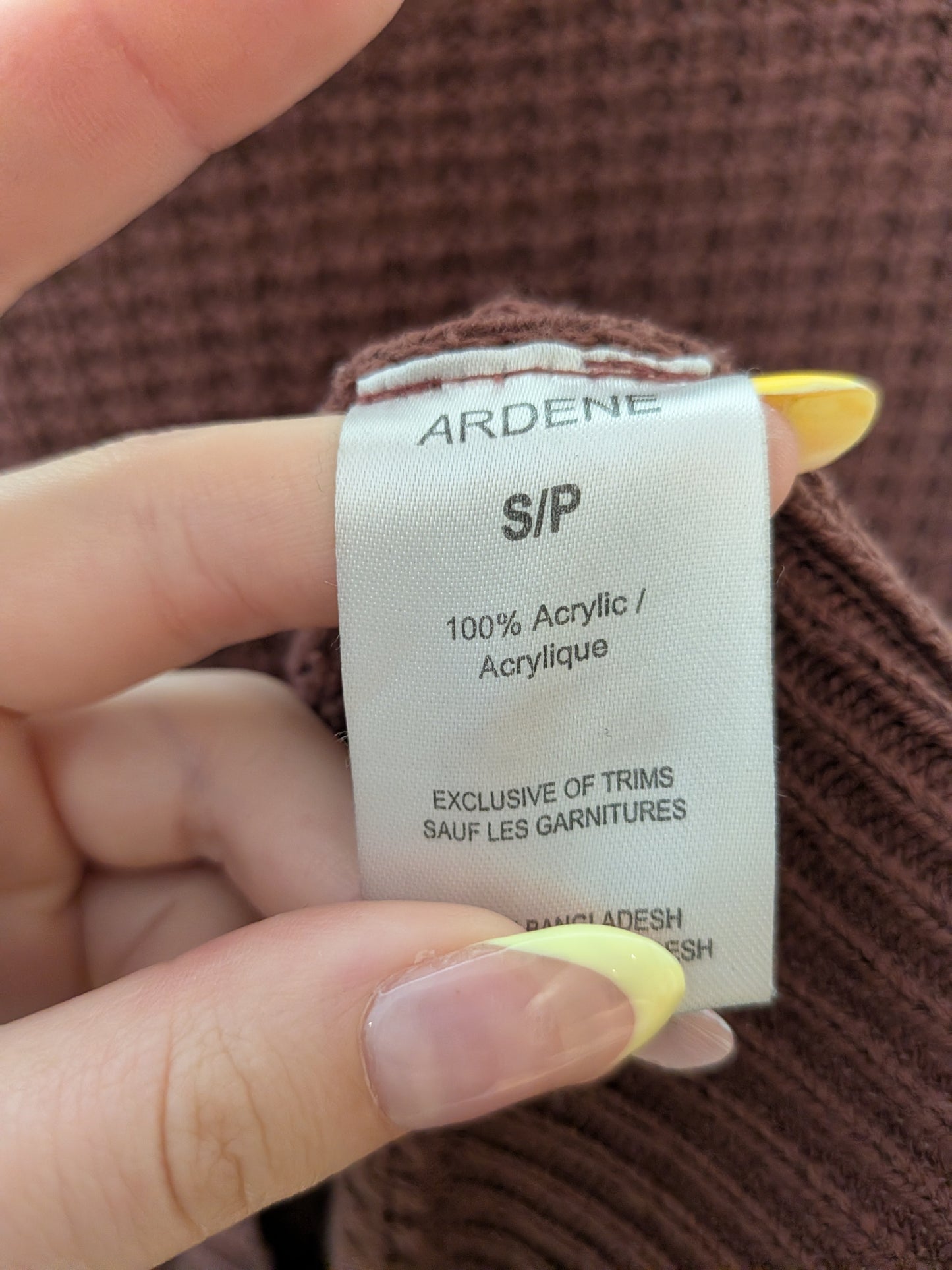 Chandail tricot de maille marron - Ardene - S/P