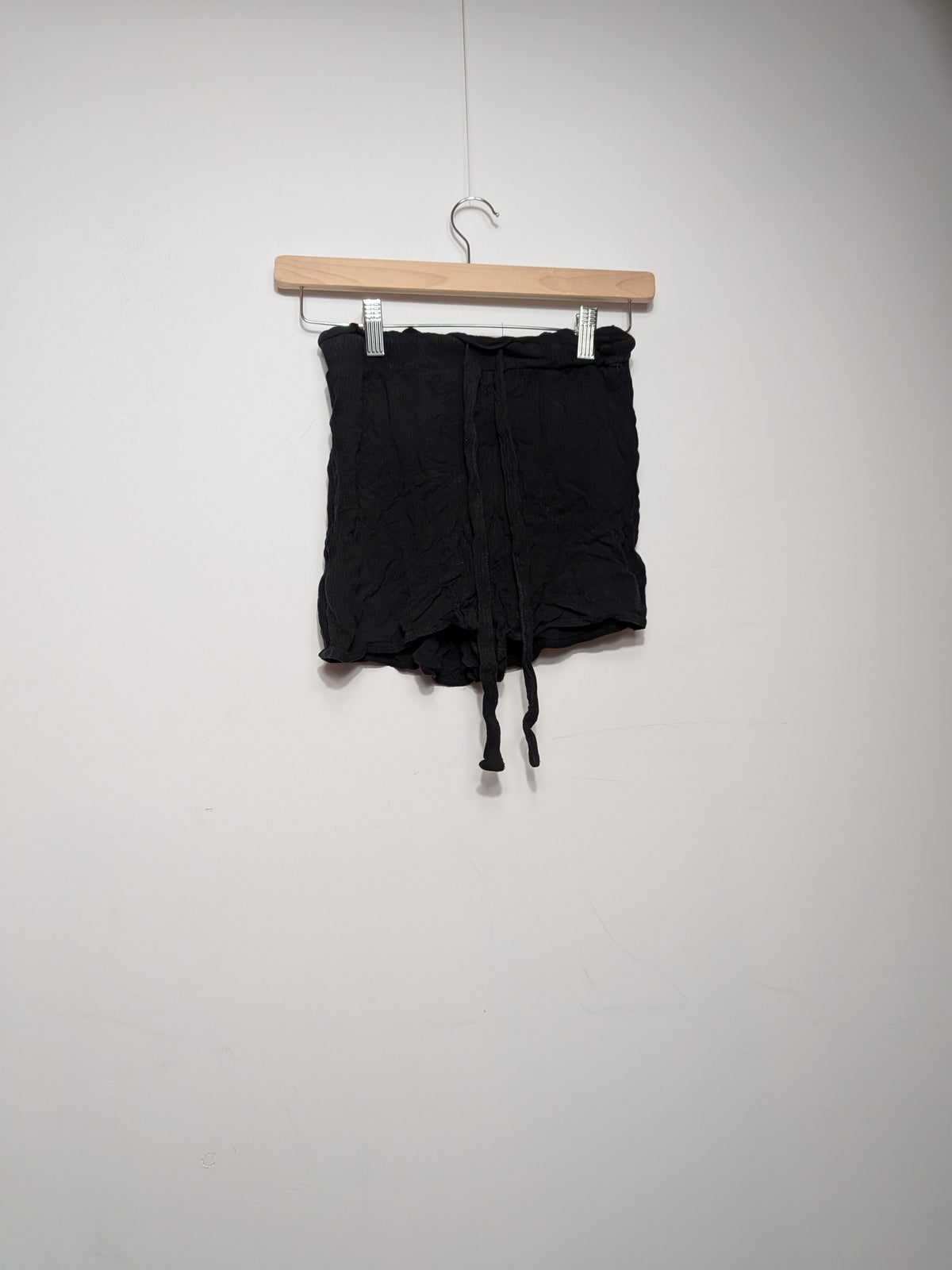 Black drawstring gathered lightweight shorts - H&M - 0