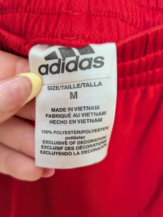 Short de sport rouge à bandes - adidas - M