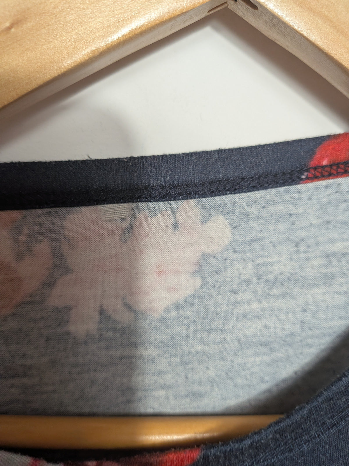 Floral top with lace sleeves - Unknown - Size missing