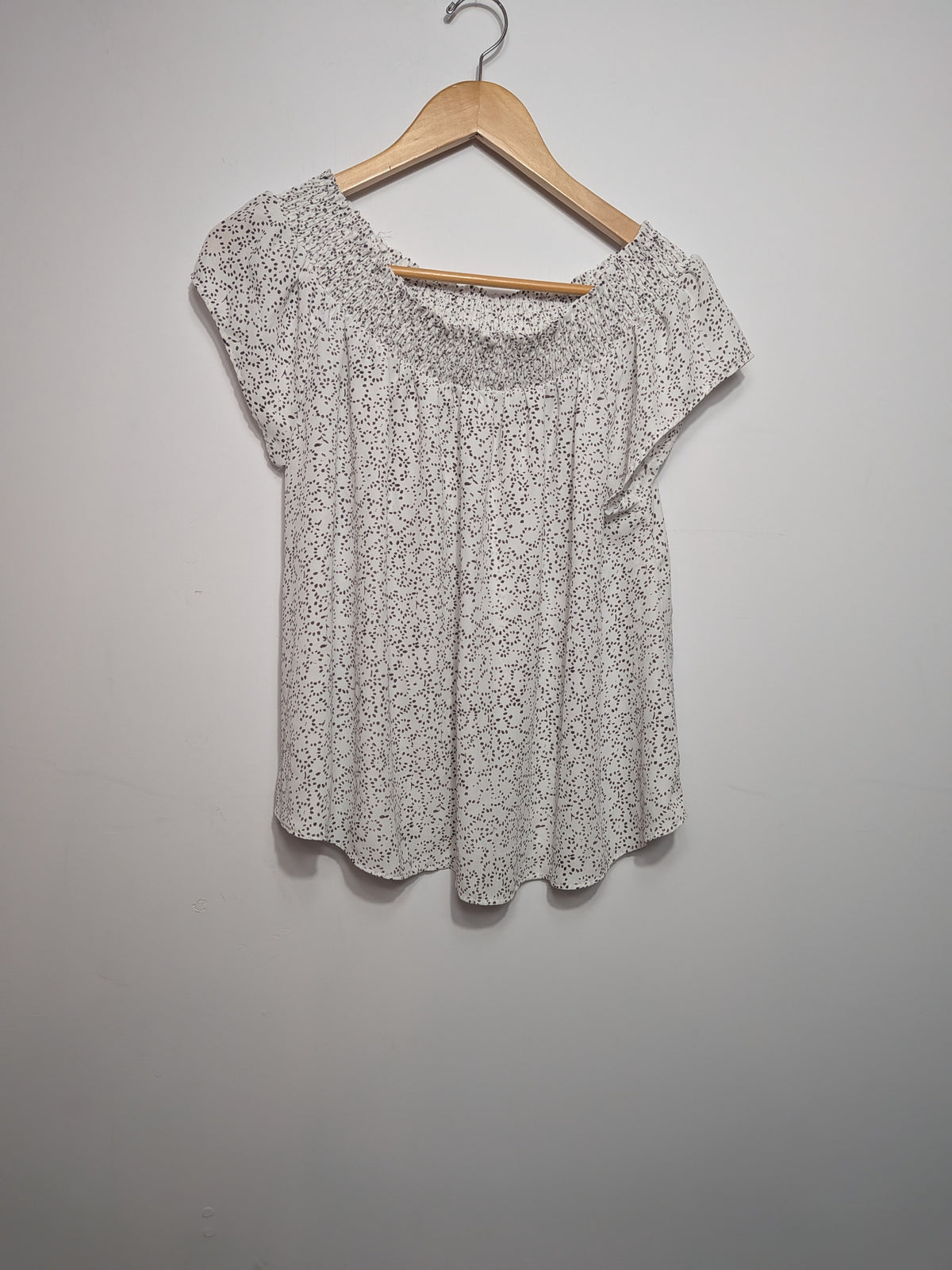 Bardot-neck ruched top - Dynamite - M