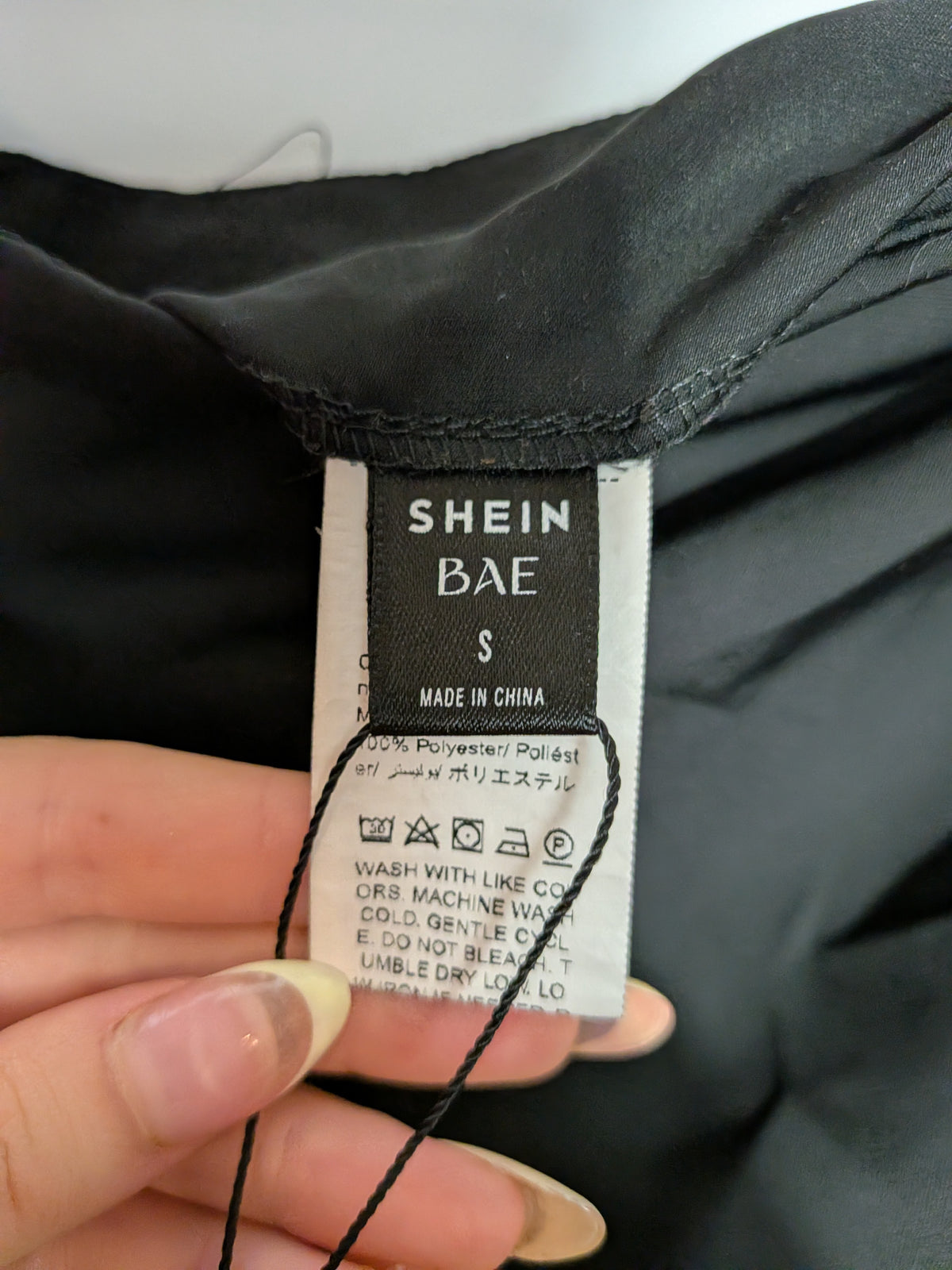 Jupe longue drapée asymétrique noire - SHEIN BAE - S