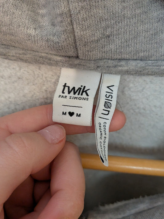 twik Veste zippée molleton gris chiné capuchon Décontracté M