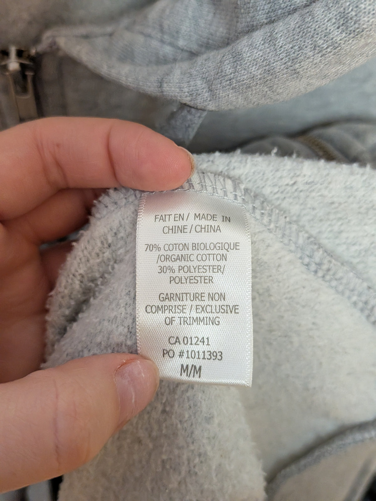 twik Veste zippée molleton gris chiné capuchon Décontracté M
