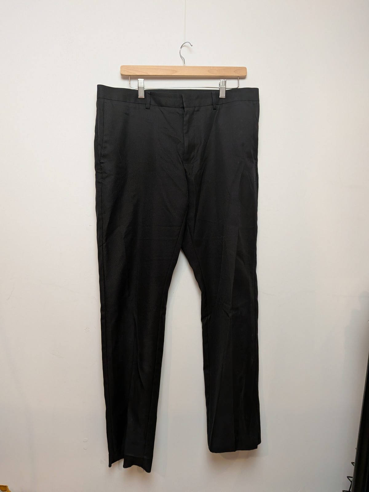 Sans marque Pantalon habillé noir surpiqûres violettes Classique "34x30"