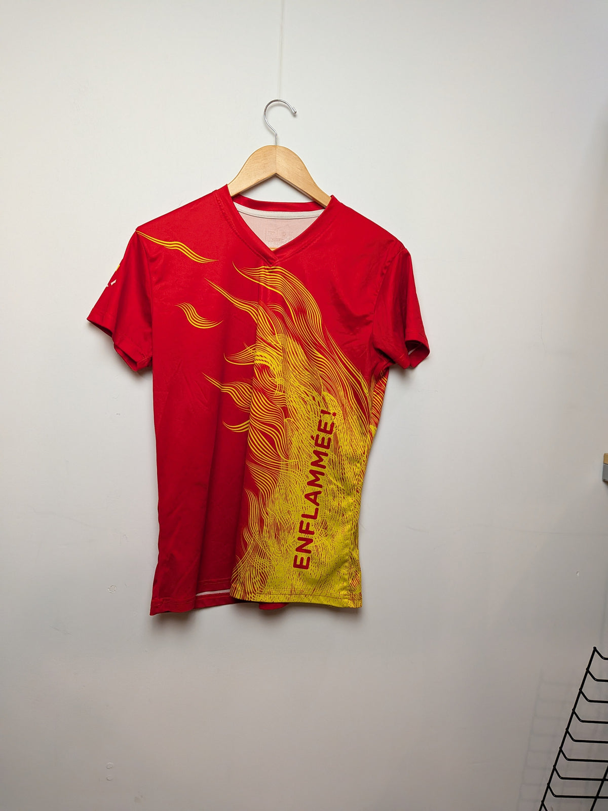 Course des pompiers T-shirt sport rouge flammes imprimées Course des pompiers "M"