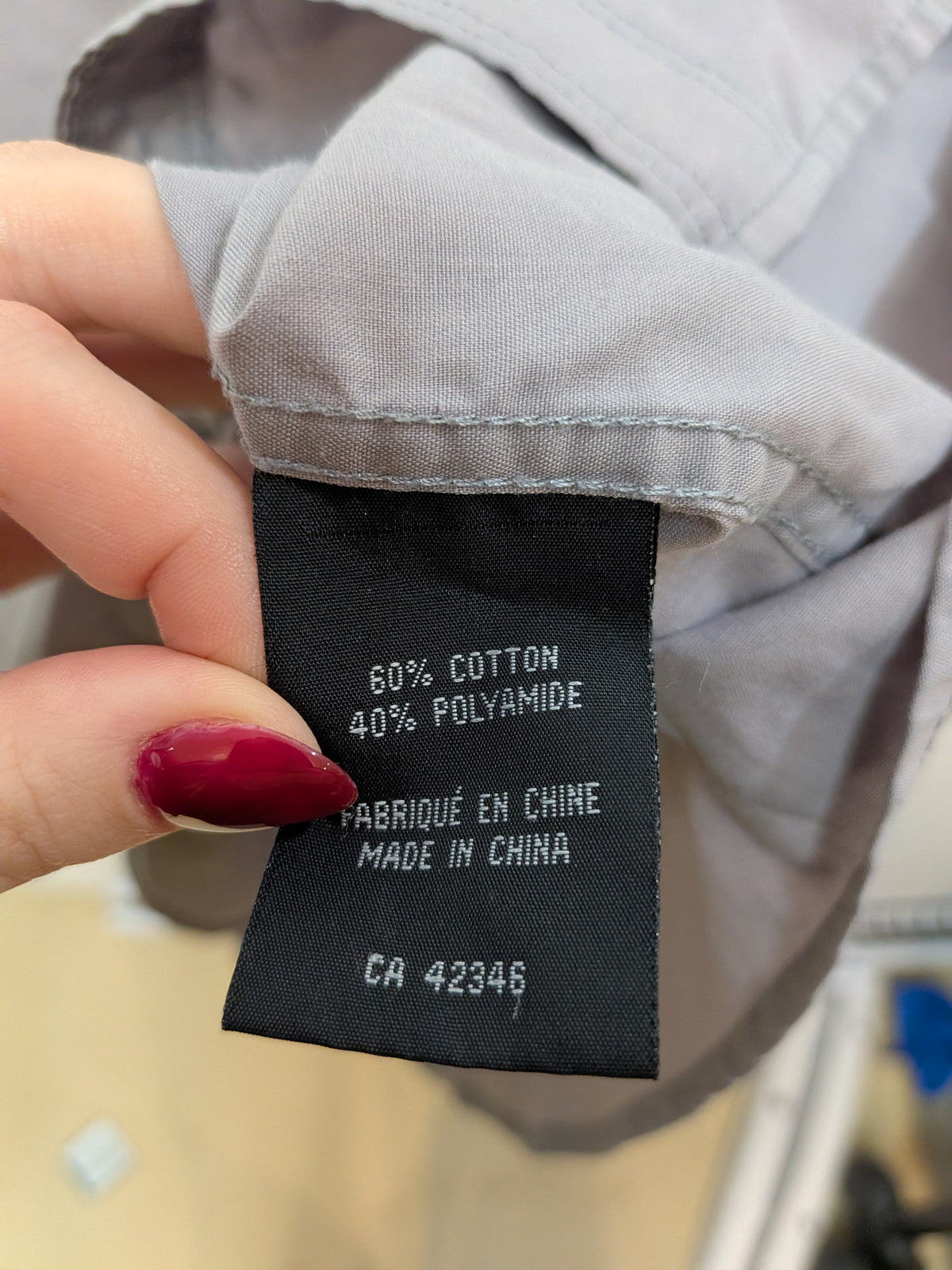 zenformen Chemise classique gris col ouvert Décontracté G/L