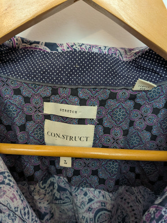CON.STRUCT Chemise extensible violet imprimé cachemire Rétro L