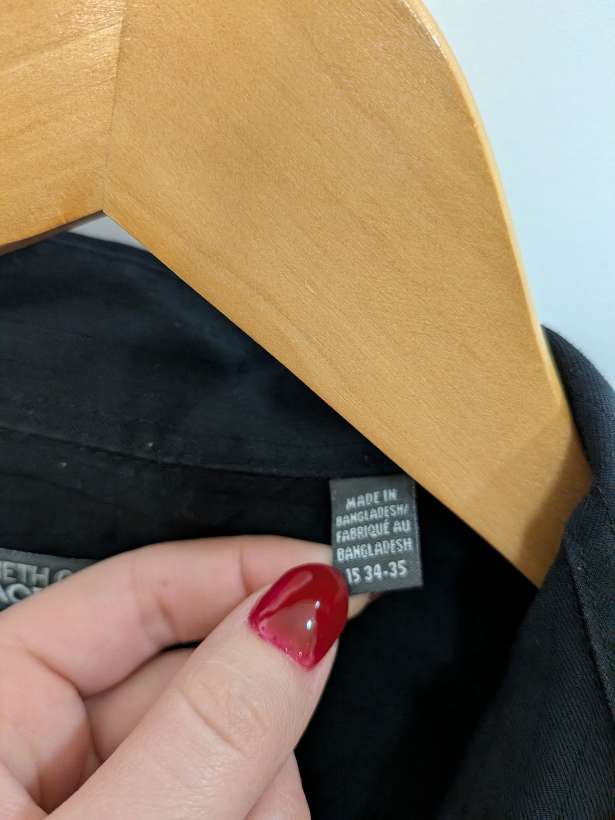 KENNETH COLE REACTION Chemise habillée noir infroissable Coupe Cintrée 15 34-35