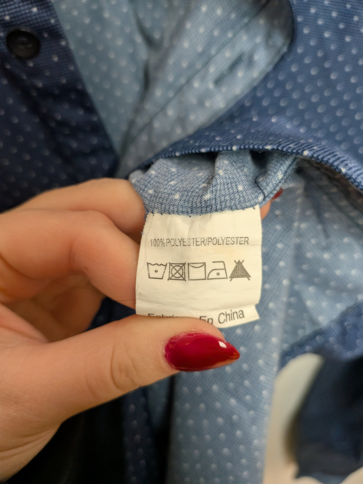 RUE SAINT-PATRICK MONTRÉAL Chemise habillée bleu marine micro-motifs Décontracté XL