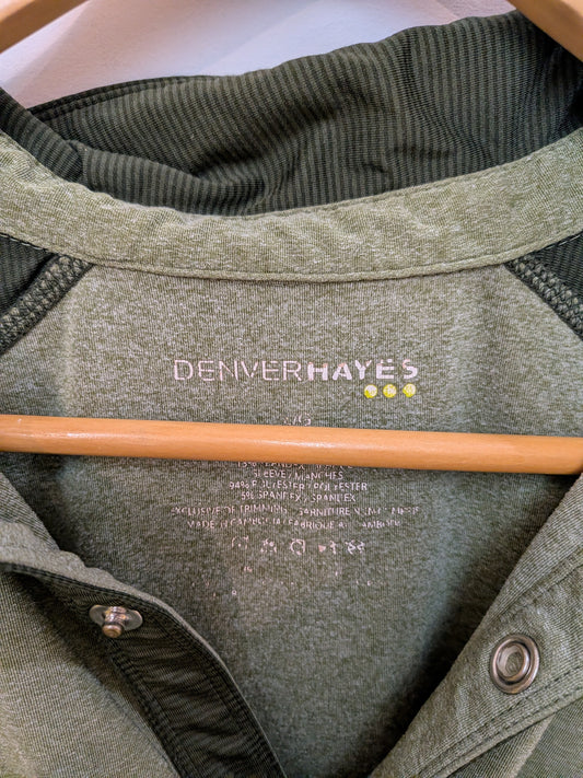 DENVER HAYES Polo sport vert chiné manches raglan Sport L/G