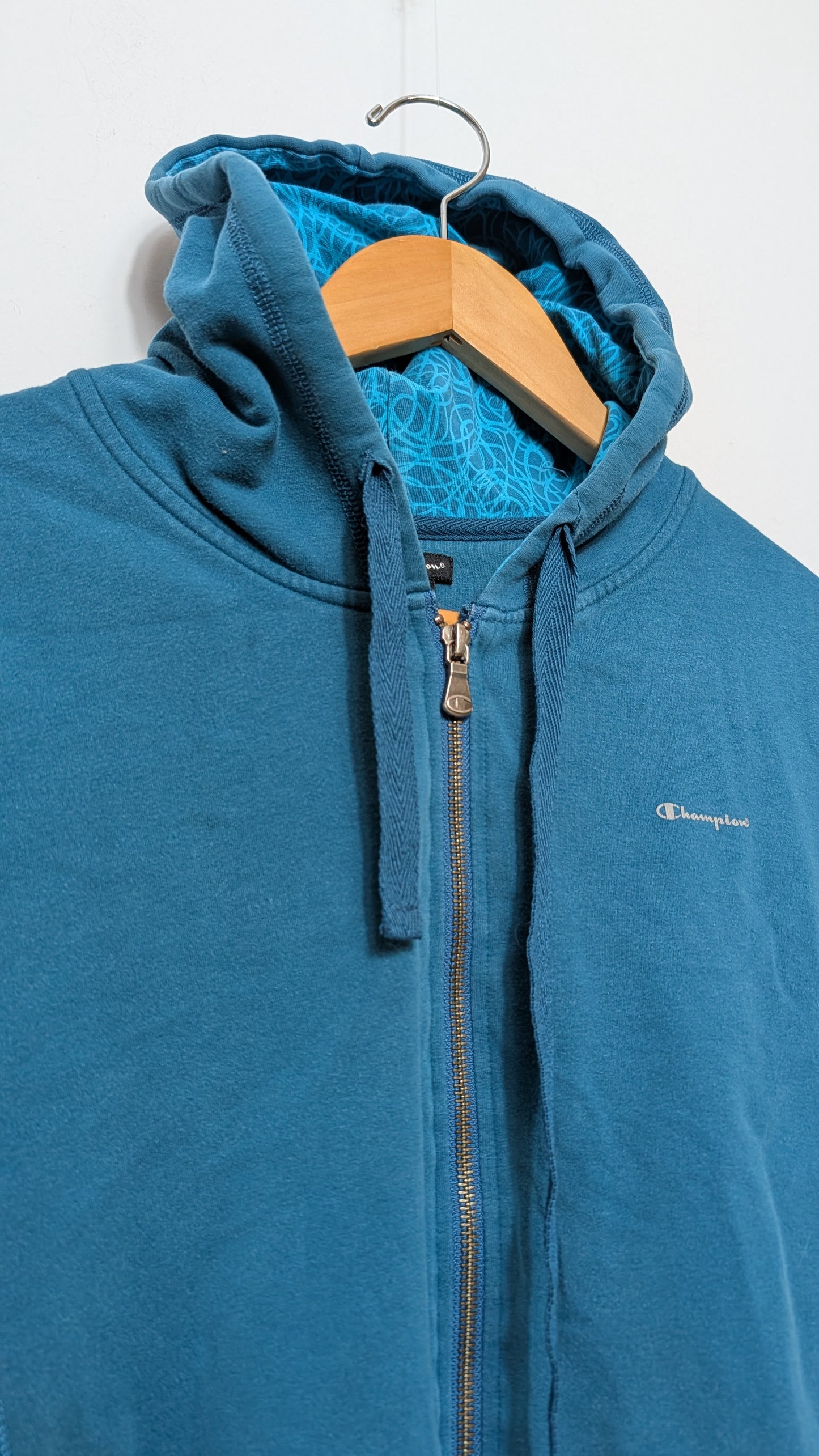 Hoodie Zippé – Champion (Bleu Pétrole)