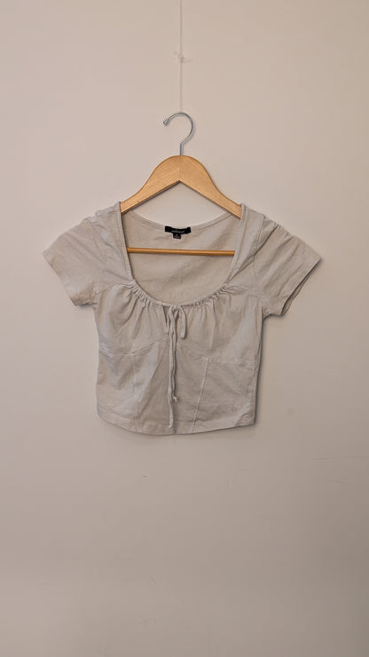 Haut écourté (Crop Top) – Ambiance (Blanc)