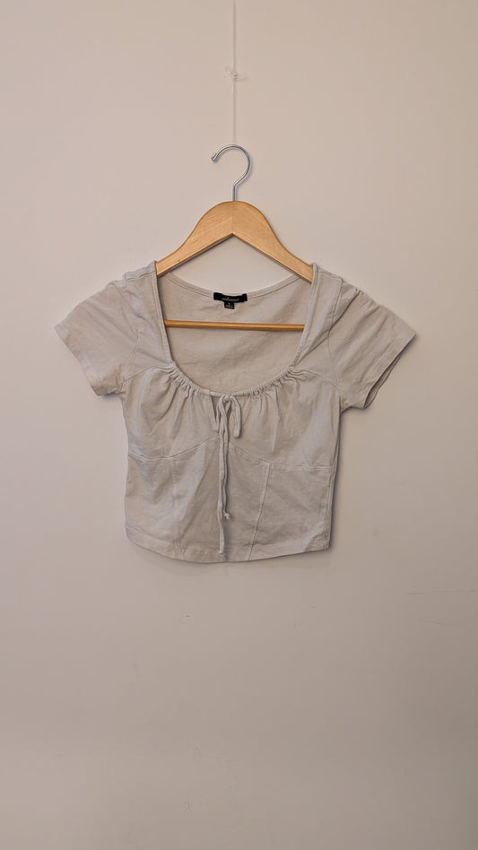 Haut écourté (Crop Top) – Ambiance (Blanc)