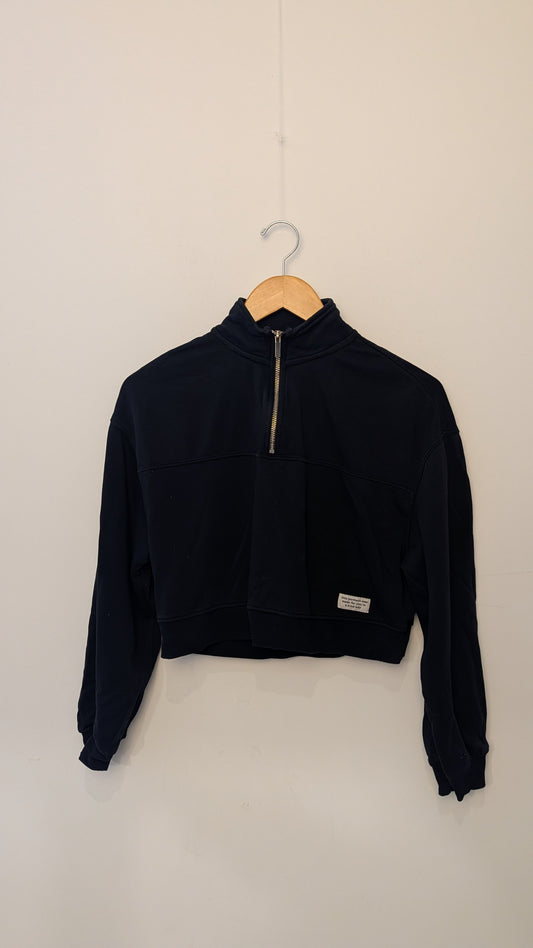 Hoodie écourté zippé – H&M (Noir)