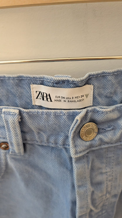 Jean à coupe droite – Zara (Bleu Clair)