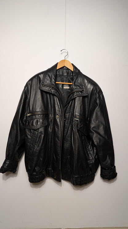 Veste en cuir – Fait au Canada (Noir) - L/XL