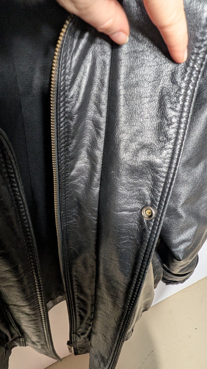 Veste en cuir – Fait au Canada (Noir) - L/XL