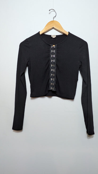 Haut côtelé noir à agrafes - Garage - XS/S