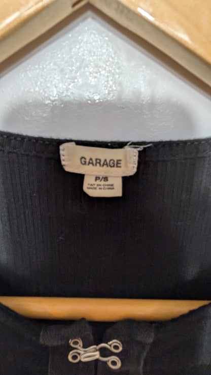 Haut côtelé noir à agrafes - Garage - XS/S