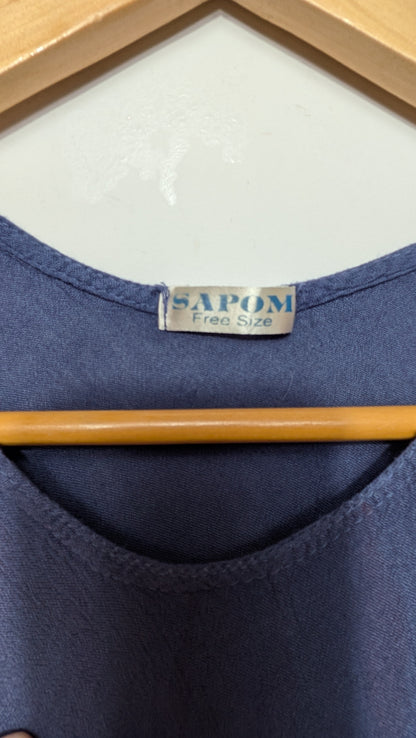 Robe asymétrique bleu nuit - SAPOM - Unique