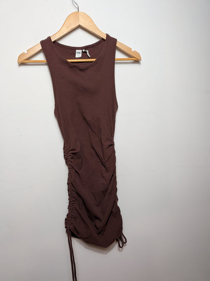 Robe courte froncée chocolat - Twik - S