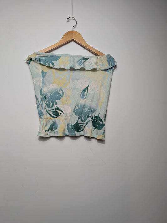 Crop top bustier floral menthe - American Eagle Outfitters - S