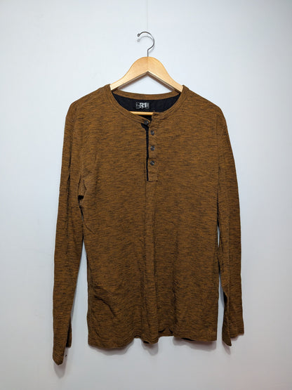 Henley tricot ocre et marron chiné - LE 31 - L