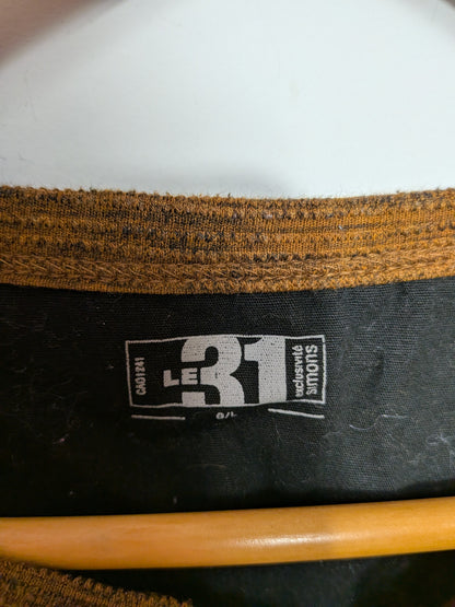 Henley tricot ocre et marron chiné - LE 31 - L