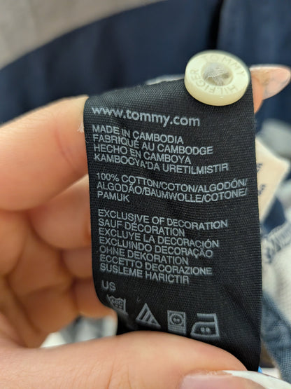 Polo à larges rayures bleu et gris - TOMMY HILFIGER - L