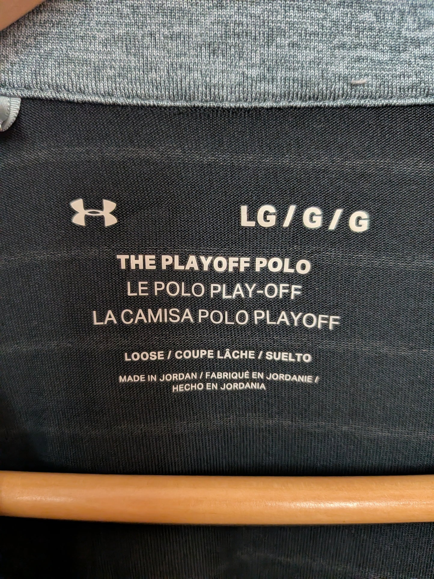 Polo rayé gris foncé Playoff - UNDER ARMOUR - L