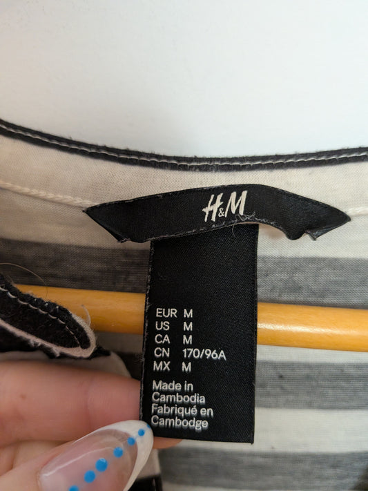 Haut ligné asymétrique noir et blanc - H&M - M