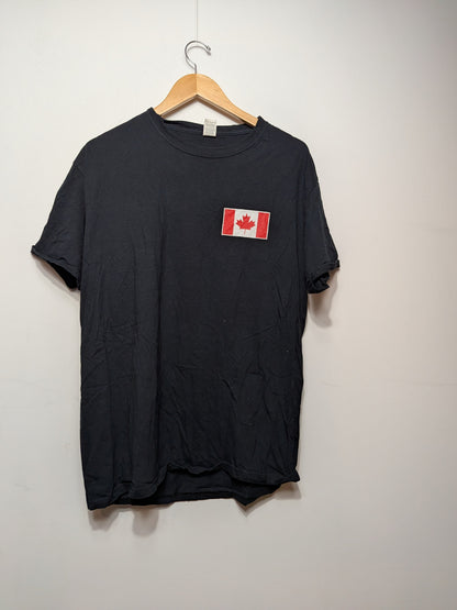 T-shirt noir drapeau Canada - FRUIT OF THE LOOM - L