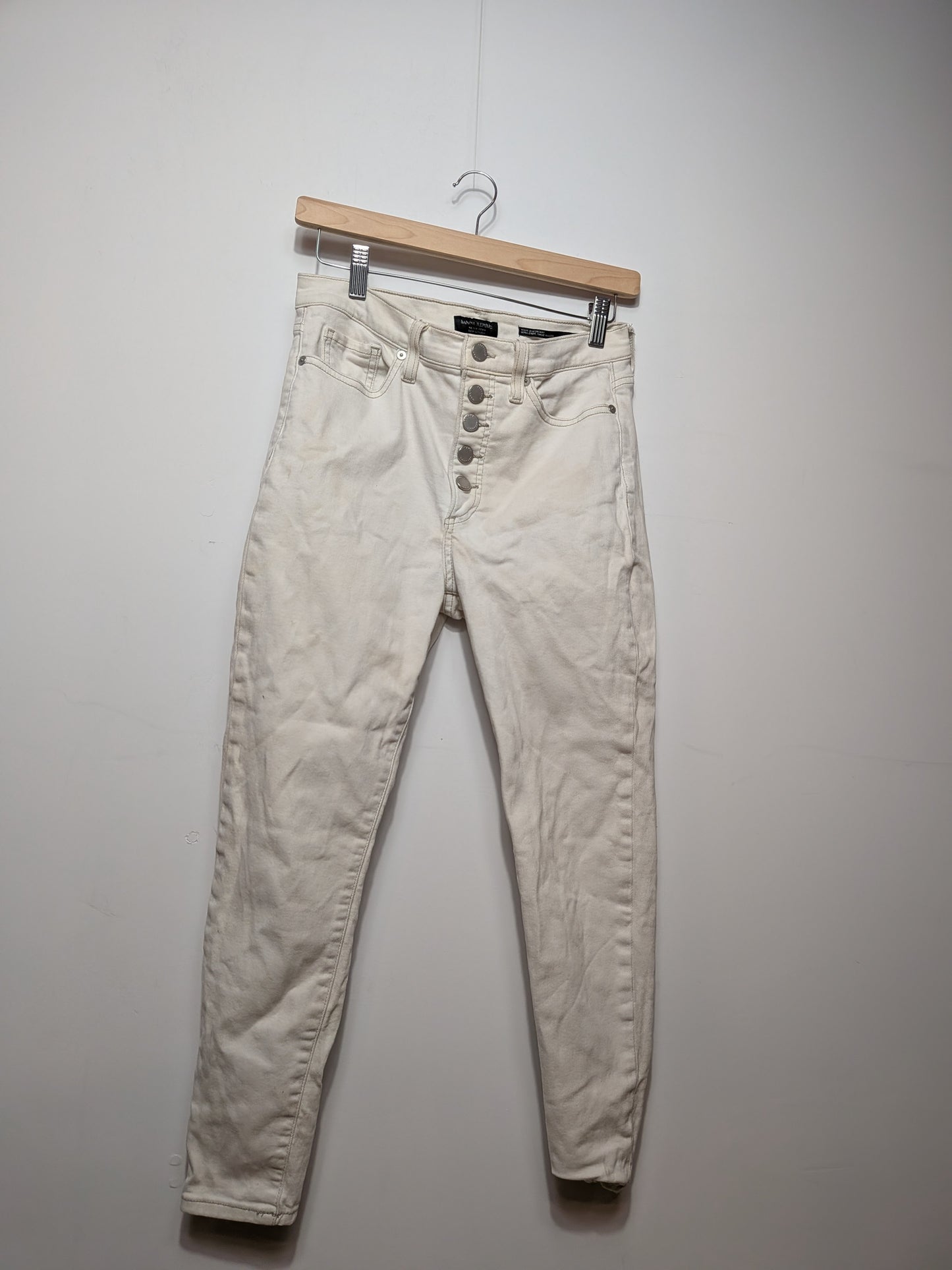 Jeans blanc cassé taille haute Skinny - BANANA REPUBLIC - 29