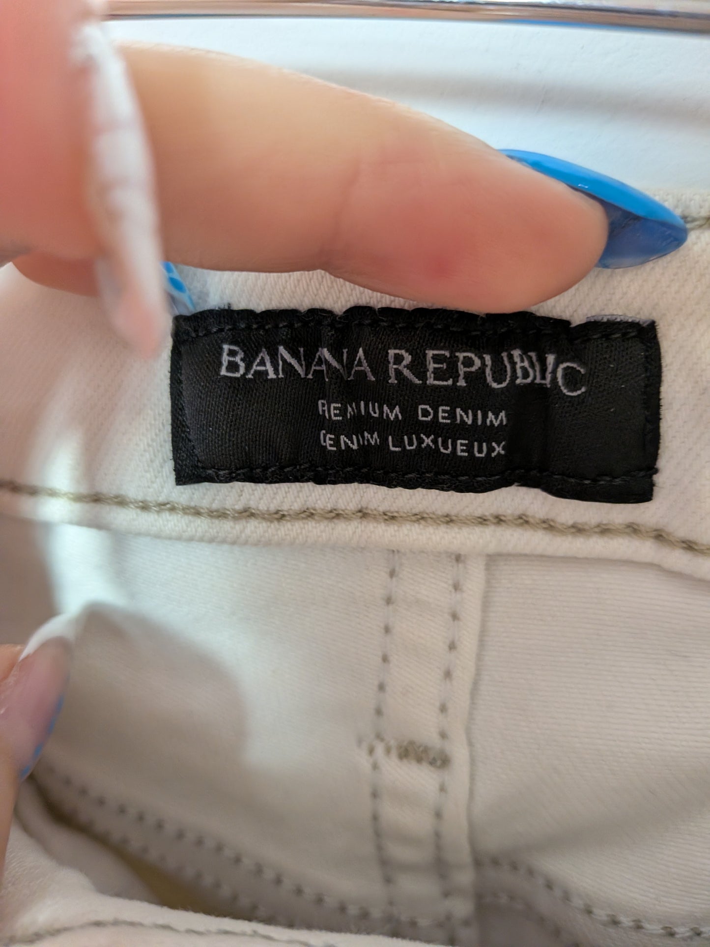 Jeans blanc cassé taille haute Skinny - BANANA REPUBLIC - 29