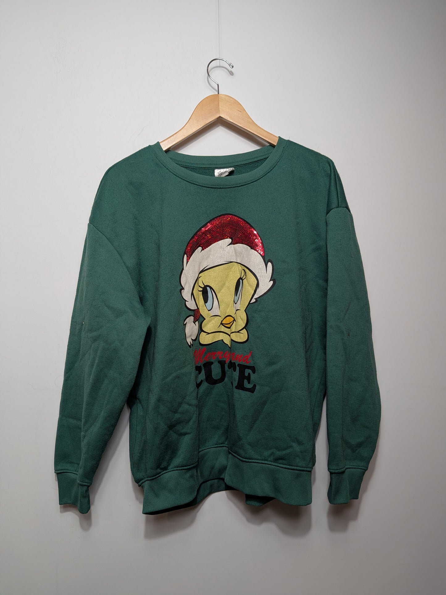 Chandail ouaté vert Titi de Noël - LOONEY TUNES - XL