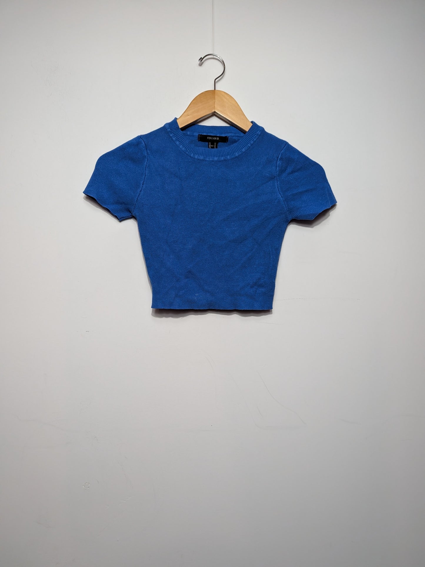Haut court en tricot bleu royal - FOREVER 21 - XS