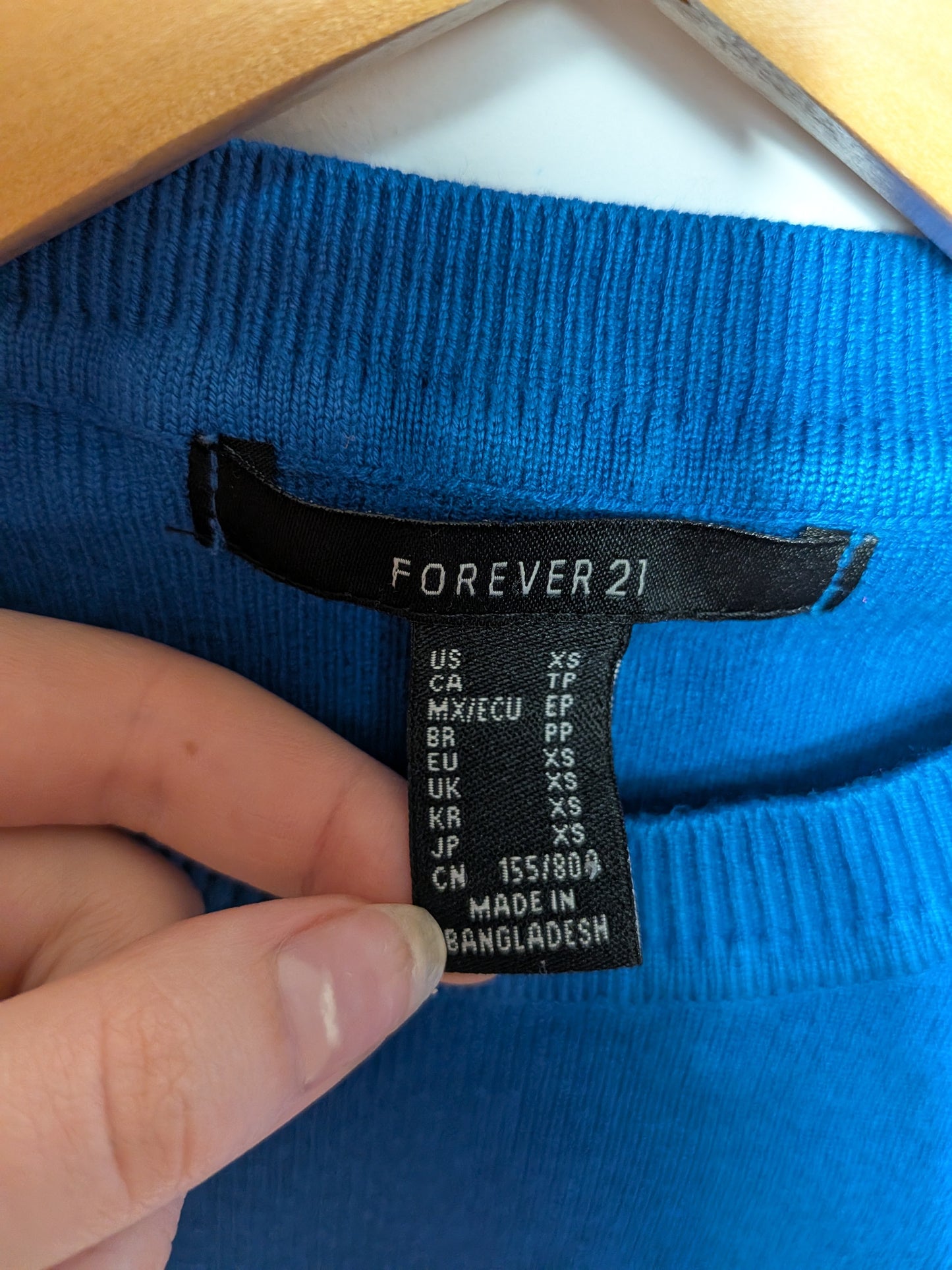 Haut court en tricot bleu royal - FOREVER 21 - XS