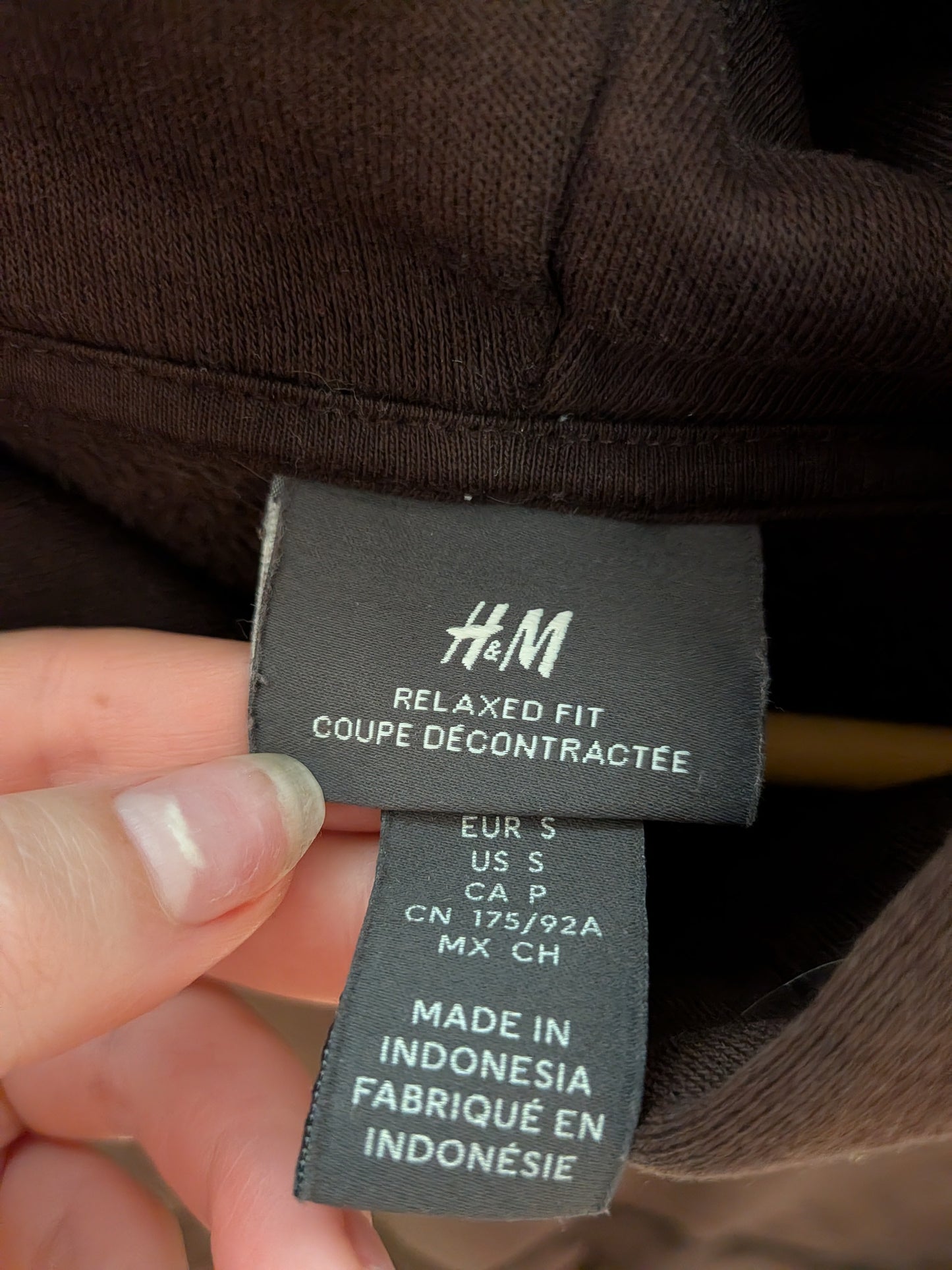 Hoodie brun chocolat court - H&M - S