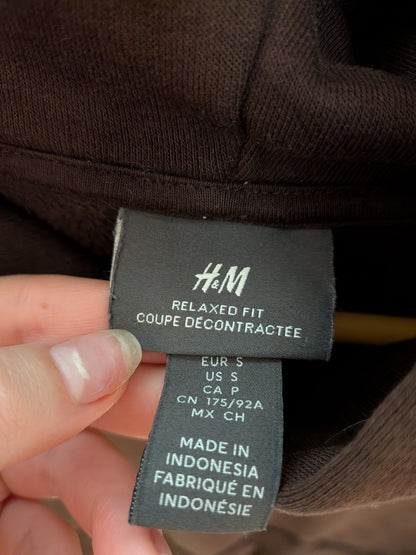 Hoodie brun chocolat court - H&M - S