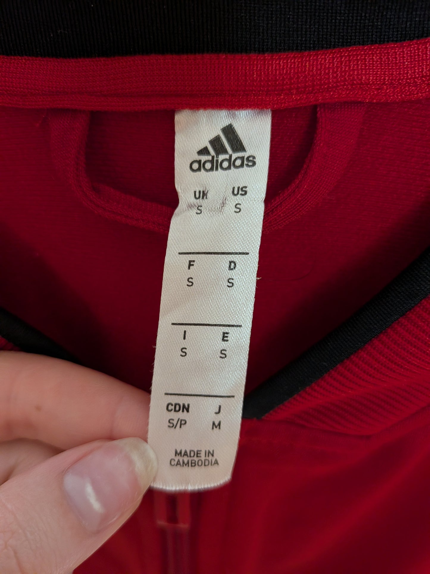 Veste de sport zippée rouge - adidas - S/P