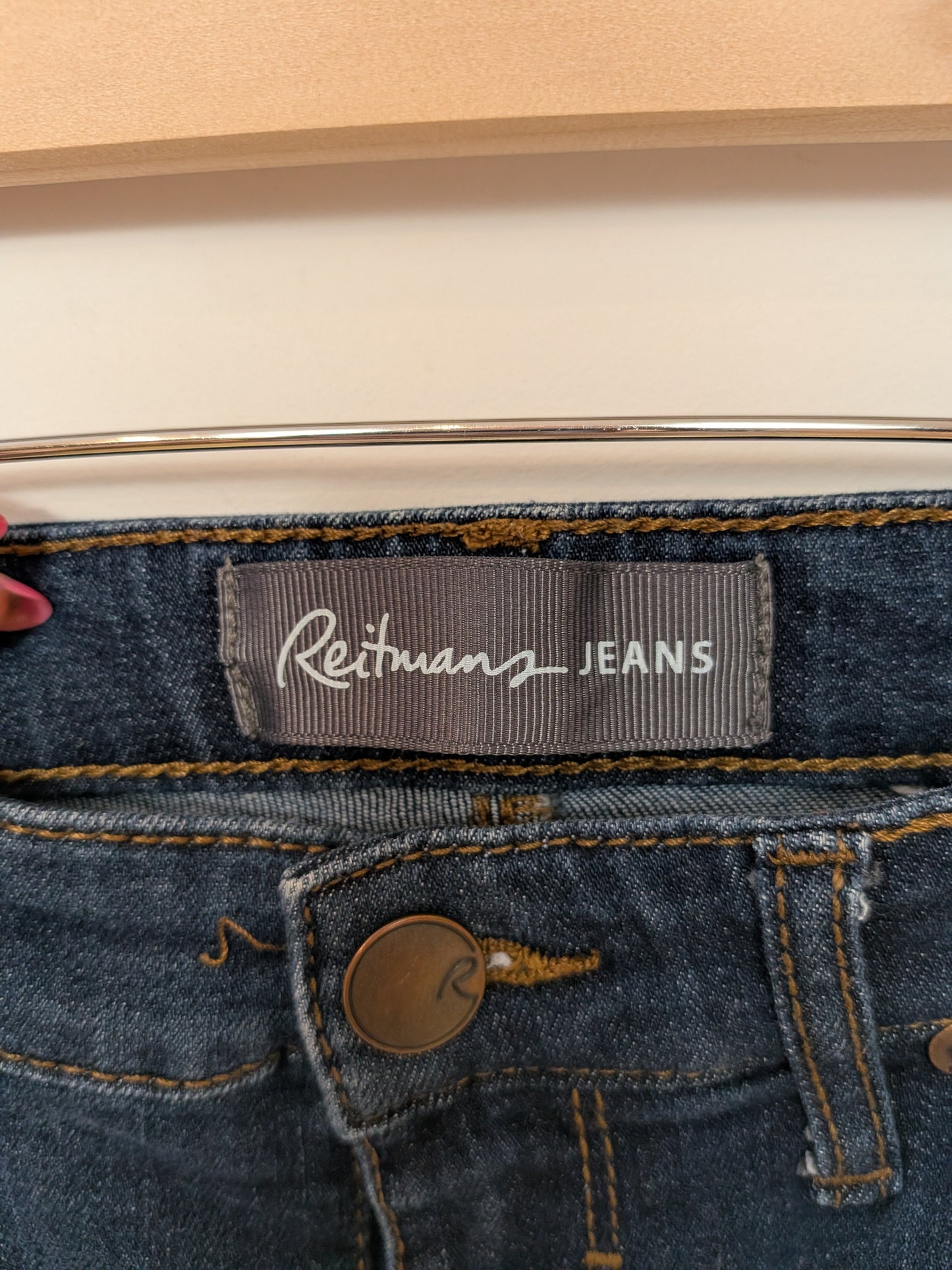 Jeans bleu foncé délavé - Reitmans - 26