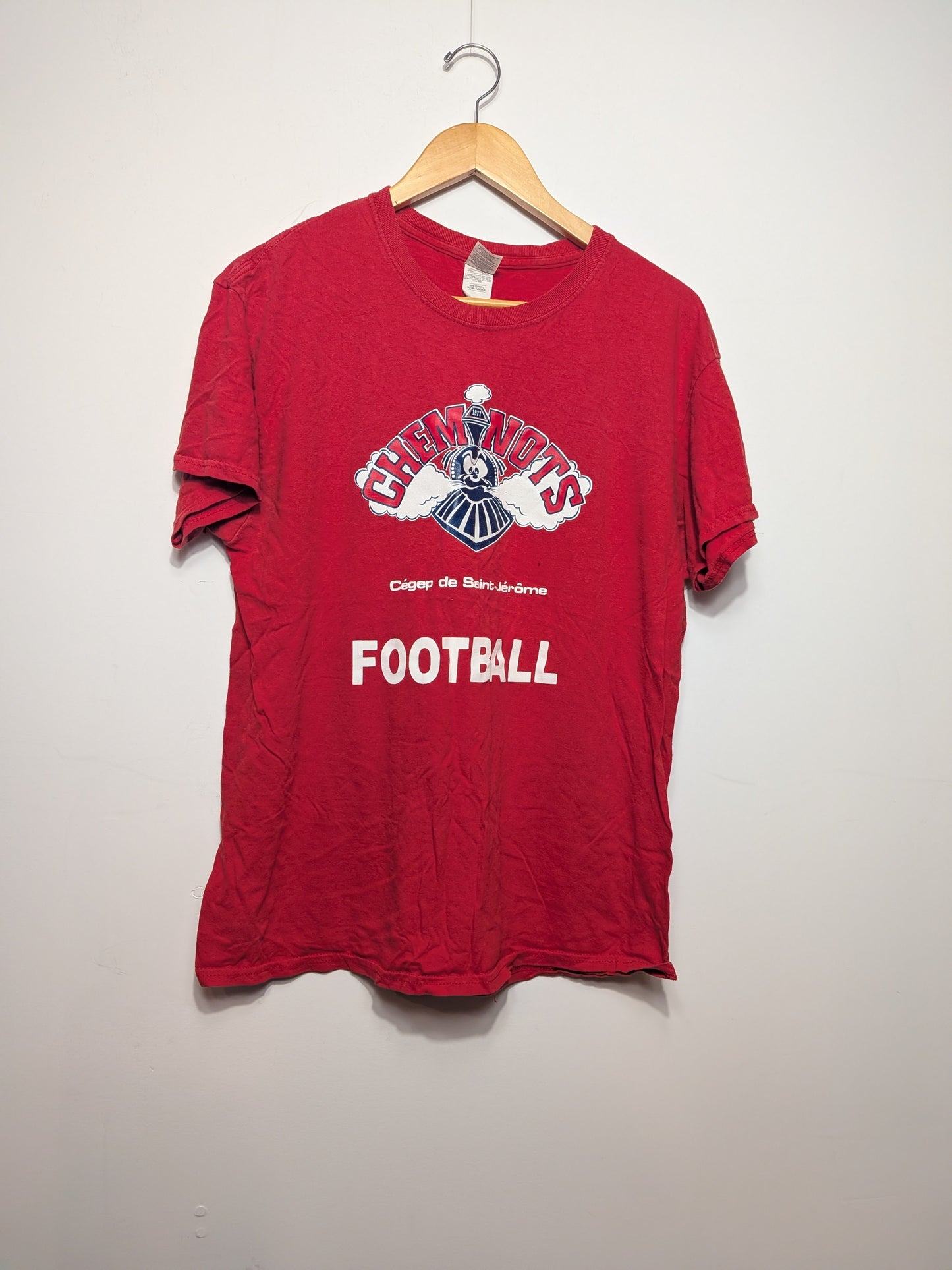 T-shirt rouge Football - GILDAN - L