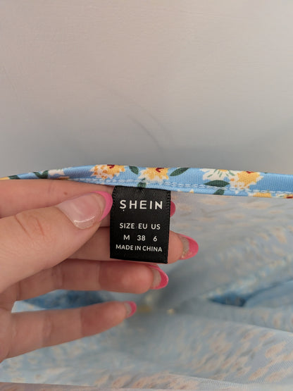 Robe à fleurs bleu - SHEIN - M